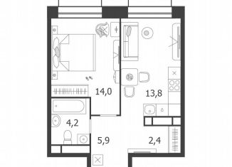 Продается 1-комнатная квартира, 40.3 м2, Москва, метро Нагатинская, улица Петра Кончаловского, 5