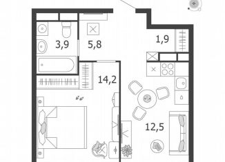 Продаю 1-комнатную квартиру, 38.3 м2, Москва, улица Петра Кончаловского, 5, ЮАО