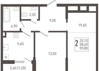 Продаю 2-комнатную квартиру, 61 м2, Краснодар, Прикубанский округ