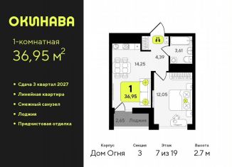 Продаю 1-ком. квартиру, 37 м2, Тюменская область