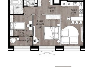 Продам 2-ком. квартиру, 65.1 м2, Хабаровск, Волочаевская улица, 156