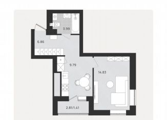 Продается однокомнатная квартира, 36.9 м2, Калининград