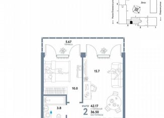 Продаю 1-ком. квартиру, 38.2 м2, Москва, Озёрная улица, 42с7, ЗАО