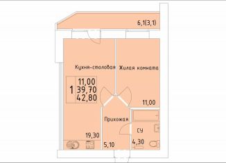 Продаю однокомнатную квартиру, 42.8 м2, Киров, улица Красной Звезды