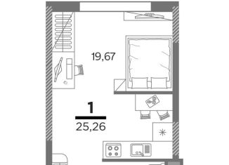 Квартира на продажу студия, 25.3 м2, Рязань