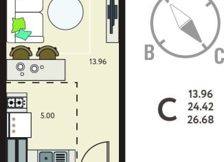 Продается квартира студия, 26.7 м2, Курск, улица Энгельса, 115/5