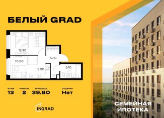 Двухкомнатная квартира на продажу, 39.8 м2, Мытищи