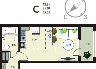 Продаю квартиру студию, 27.2 м2, Курск, улица Энгельса, 115/5