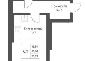 Продается квартира студия, 33.7 м2, Новосибирск, улица Дуси Ковальчук, 246