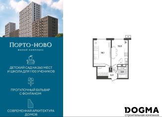 Однокомнатная квартира на продажу, 37.2 м2, Краснодарский край