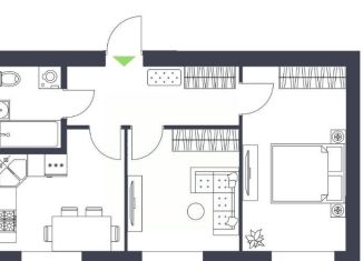 2-комнатная квартира на продажу, 40.5 м2, деревня Царёво, улица Петра Гаврилова, 36