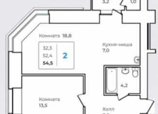 Продам 2-комнатную квартиру, 54.5 м2, Благовещенск, Связной переулок