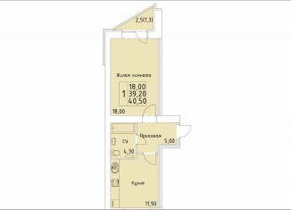 Продаю 1-комнатную квартиру, 40.5 м2, Киров, улица Красной Звезды