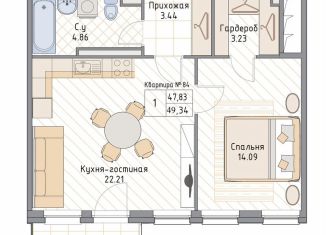 Продажа 1-ком. квартиры, 49.3 м2, Санкт-Петербург, Малая Зеленина улица, 4, метро Петроградская