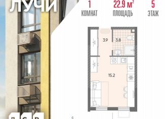 Продажа квартиры студии, 22.9 м2, Москва, 2-й этап, к8, метро Боровское шоссе