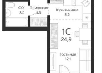 Продам квартиру студию, 24.9 м2, Новосибирск