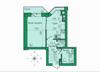 1-комнатная квартира на продажу, 35.4 м2, Ставропольский край