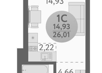 Квартира на продажу студия, 26 м2, Новосибирск, Ленинский район