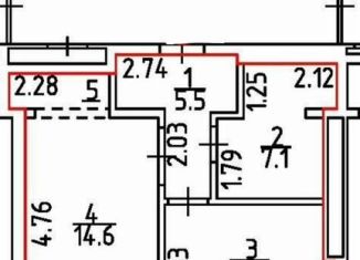 Продам 1-комнатную квартиру, 39.5 м2, Симферополь, улица Никанорова, 4К