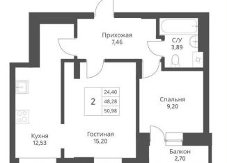 Продается двухкомнатная квартира, 51 м2, Новосибирск, метро Сибирская, улица Дуси Ковальчук, 246