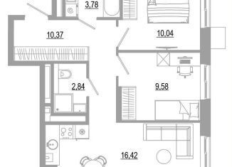 Продам 2-ком. квартиру, 53 м2, Астрахань