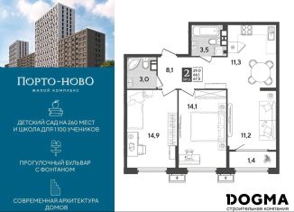 Продаю двухкомнатную квартиру, 67.5 м2, Новороссийск