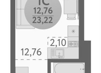 Продажа квартиры студии, 23.2 м2, Новосибирск, Ленинский район