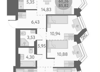 Продается 5-комнатная квартира, 85.8 м2, Новосибирск, Ленинский район