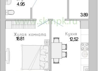 Продам 1-комнатную квартиру, 49.1 м2, Калининградская область
