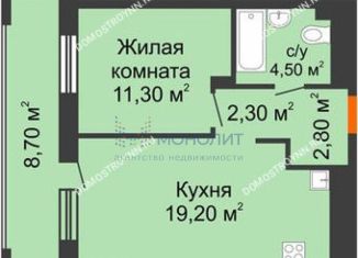 Продается однокомнатная квартира, 44.5 м2, Нижний Новгород, ЖК Корица