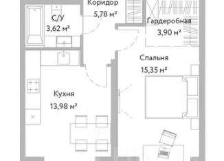 Продам однокомнатную квартиру, 42.6 м2, Москва, жилой комплекс Вери, к1, метро Петровско-Разумовская
