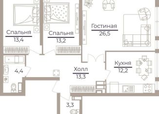 3-комнатная квартира на продажу, 84.7 м2, Москва, Херсонская улица, 43к5, ЖК Оникс Делюкс