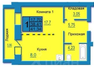 1-комнатная квартира на продажу, 41.3 м2, Орёл, Комсомольская улица, 269А, Заводской район