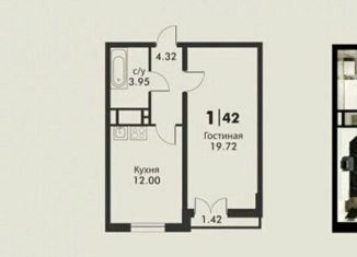 Однокомнатная квартира на продажу, 42 м2, Махачкала, улица Хаджи Булача, 17Б, ЖК Ак-Гёль