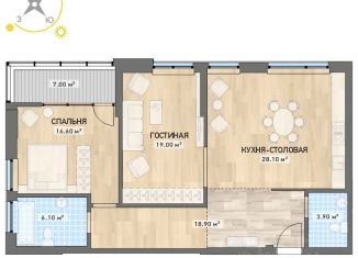 2-комнатная квартира на продажу, 99.6 м2, Екатеринбург, Гаринский переулок, 3, ЖК Гаринский 3