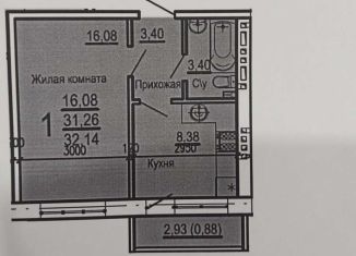 Продается однокомнатная квартира, 34.4 м2, Краснодар, 1-й Краснодарский проезд, 2к2, ЖК Россинский