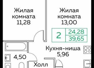Продажа двухкомнатной квартиры, 39.7 м2, Мытищи, ЖК Кит