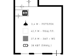 Сдается торговая площадь, 43 м2, Санкт-Петербург, переулок Гривцова, 11, метро Садовая