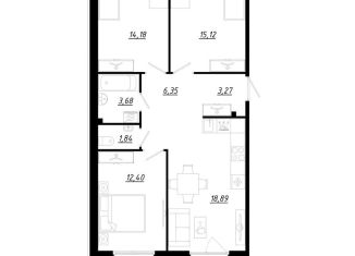 Продается 3-комнатная квартира, 78.1 м2, Фёдоровское городское поселение