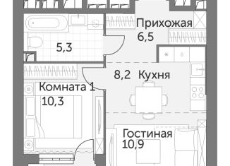 Продается 1-комнатная квартира, 43 м2, Москва, ЖК Архитектор