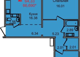 Двухкомнатная квартира на продажу, 66.7 м2, Челябинск, Ленинский район, Новороссийская улица, 21А