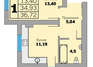 Продажа 1-комнатной квартиры, 36.7 м2, Зеленоградск, Приморская улица, 13С, ЖК Прибалтийская ривьера