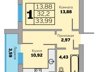 Продам однокомнатную квартиру, 34 м2, Зеленоградск, Приморская улица, 13С, ЖК Прибалтийская ривьера