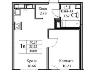 Продажа двухкомнатной квартиры, 34 м2, Санкт-Петербург, муниципальный округ Лахта-Ольгино