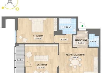 Продается 2-ком. квартира, 93.1 м2, Екатеринбург, Гаринский переулок, 3, ЖК Гаринский 3