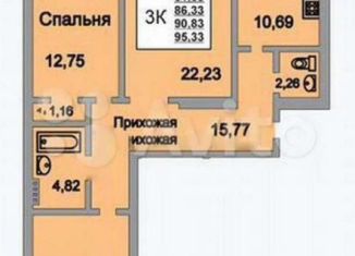 Продам 3-комнатную квартиру, 99 м2, Саратов, Усть-Курдюмская улица, 29, Волжский район