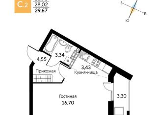 Продам однокомнатную квартиру, 33 м2, Екатеринбург, улица Олега Кошевого, 1, ЖК Уктус