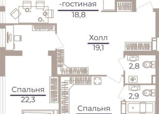 Продам двухкомнатную квартиру, 86.4 м2, Москва, Херсонская улица, 43к5, район Черёмушки