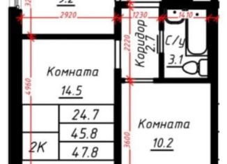 Продам двухкомнатную квартиру, 49 м2, Барнаул, Павловский тракт, 162Б, ЖК Краски