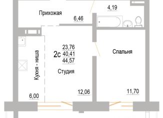 Продам 2-комнатную квартиру, 44.6 м2, Челябинск, Телевизионная улица, 18, ЖК ЭвоПарк